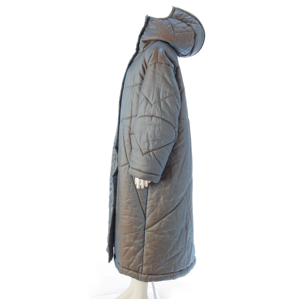 ISSEY MIYAKE Padded quilted coat in iridescent Mod coat IM33-FA009 Brown blue M - Image 3 of 4