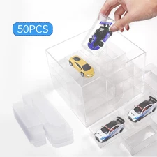 50 PCS Model Car Clear Storage Box For Hot Wheels 1/64 Model Car Display Case
