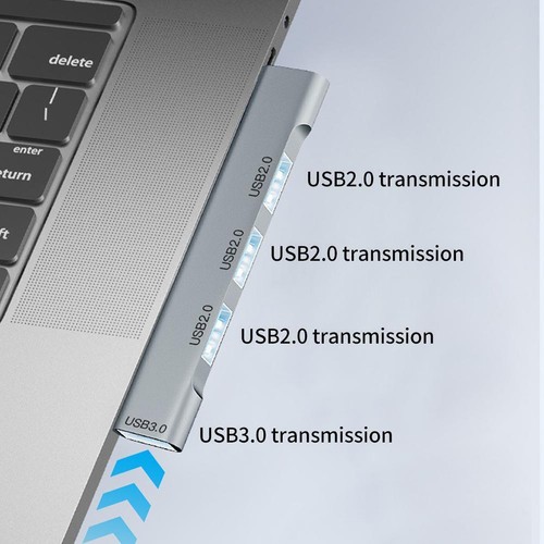 4 in 1 USB3.0 Hub Adapter, Type C To USB 3.0 Powered Hub 5Gbps" Port P5H2 G B3Z7 - Photo 2/14