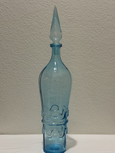 Empoli Genie Bottle Decanter Squiggle Ice Blue - Picture 7 of 7