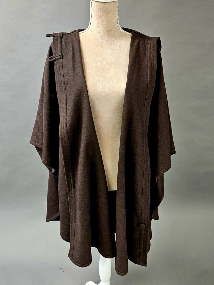 Capa larga marrón pequeño/mediano vintage Texas Body Colgings capa lana Foto 2 de 4
