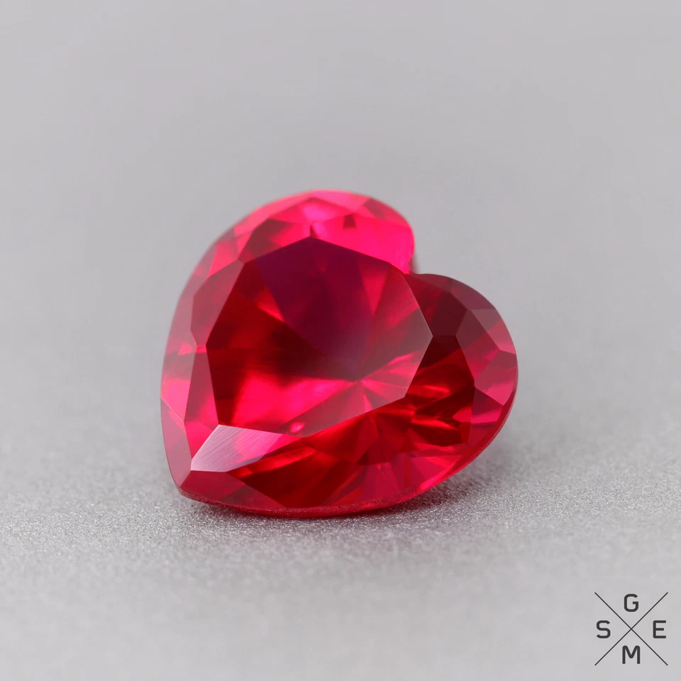 Ruby Genuine Top Quality Created Corundum Heart Cut Synthetic Red Loose Gemstone - Image 2 of 4