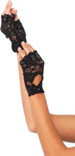 Leg Avenue Lace Keyhole Fingerless Gloves, Black, Onesize