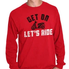 Lets Ride Motorcycle Biker Driving Cool Gym Long Sleeve Tshirt Tee for Men