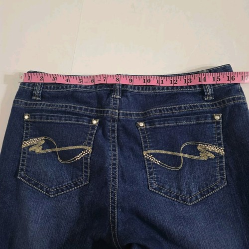 ND New Directions Weekend Embellished Capri Denim Jeans Size 12 Distressed Look - Picture 6 of 19