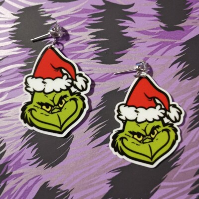 Brandneu How The Grinch Stole Weihnachten Ohrringe Hänger Tropfen Acryl Festlich