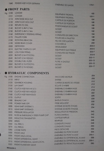 DAEWOO DOOSAN M250-III WHEEL LOADER PARTS MANUAL CATALOG BOOK - Picture 6 of 13