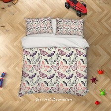 3D Fresh Butterfly Pattern Quilt Cover Set Duvet Cover Bedding Pillowcases