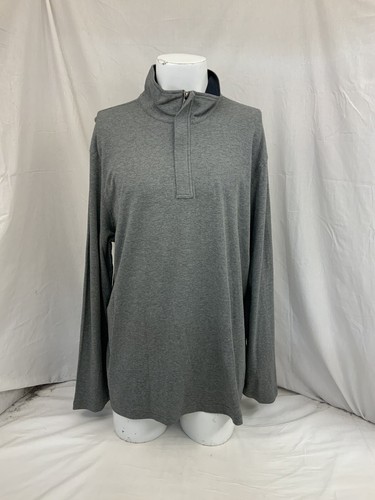 Michael Kors Sweater XXL Gray 1/4 Zip 100% Cotton Long Sleeve YGI RE3106 - Picture 2 of 12
