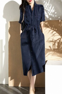 Shirt Dresses for Women Button Down Small Medium Large XL Size 6-16 Cotton  Midi | eBay