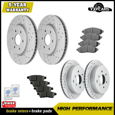 Nissan Brake Pads Oem Complete Drilled & Slotted Brake Rotor & Ceramic Pad Kit For Nissan Frontier, Xterra, Suzuki Equator Brakes And Rotors Front And Rear - Foto 5