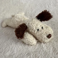 Mary Meyer Scruffy Shaggy Puppy Dog Cream Brown 9” Laying Flat Plush Stuffed Toy