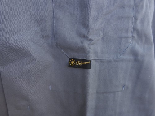 Vintage Lab Coat Long Work Jacket Professional Chore Boho Urban Gray New (L) - Picture 4 of 9