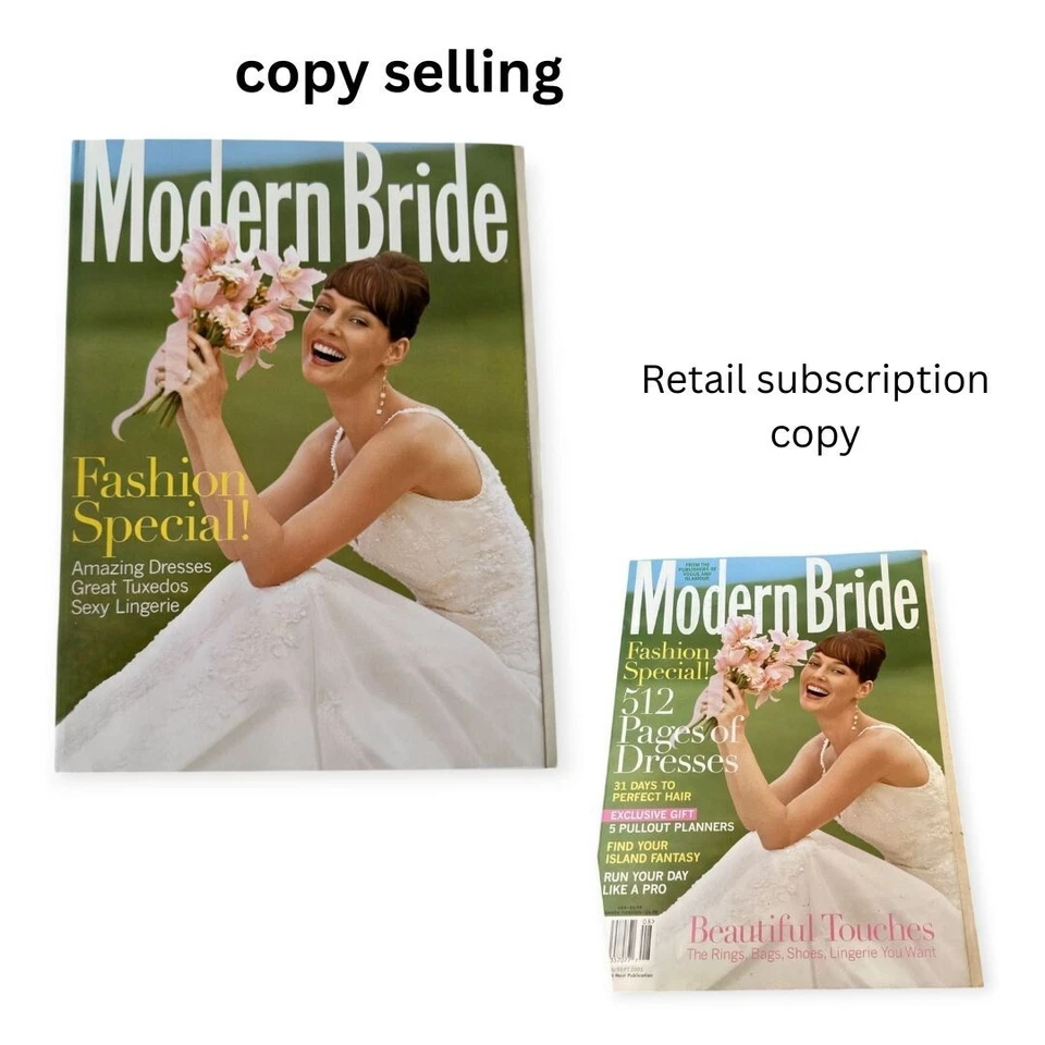Rare Modern Bride Magazine (August/September 2003) – Incomplete Cover Foto 4 de 4