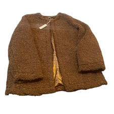 Size Medium Max Studio Brown Teddy Bear Jacket, New With Tags