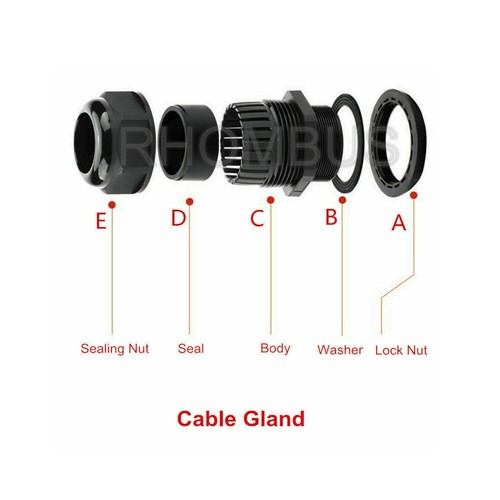 10pcs Nylon cable glands (United structure) Metric - Picture 3 of 16