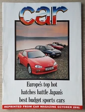 Renault Clio 16V Road Test Brochure 1991 - Vs MX-3  205 GTi  MR2