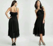 NWT GUESS BLACK TARAS CHIFFON DRESS SIZE 1 