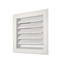 White Plastic Wall Louver, 8x8 inch Static Vent, Ventilation Grille for Walls