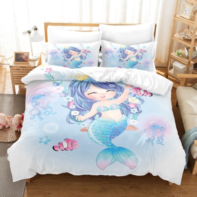 Pillow Australia Mermaid Quilt Set Princess Mermaid Bedding Set