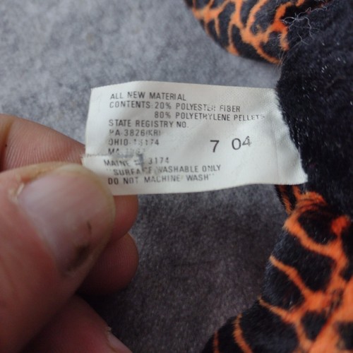 Vintage STUFFINS Black Orange Spider Plush 1997 5" Long 10" Wide - Picture 7 of 9