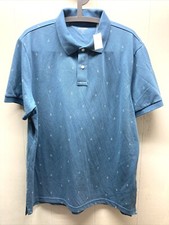 NWT Men's Old Navy Short Sleeve Blue Polo Shirt with Anchors - Sizes XL. XXL