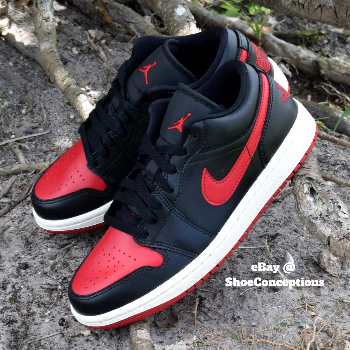 Jordan 1 low red and black cheap