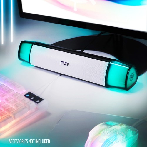 ENHANCE Theorem 3 White Sound Bar - Under Monitor Sound Bar with 12W Peak - 第 4/9 張圖片