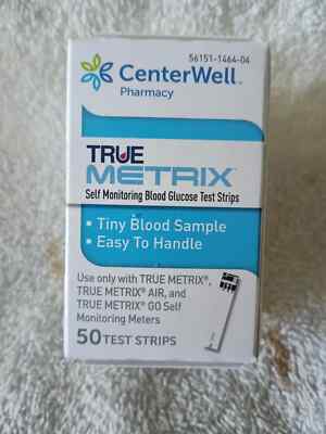 100 True Metrix/Centerwell Blood Glucose Test Strips (New, Sealed) Exp 6/2026+
