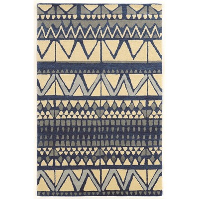Aspire Wool Comp Rug Ivory Blue 2X3 Handtufted 100% Wool Transitional Design