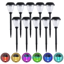 LOT RGB LED Solar Ground Lights Waterproof Garden Lawn Landscape Art Decor Lamp