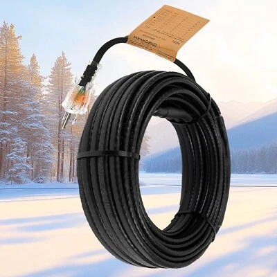 MAXKOSKO 30ft Self-Regulating Gutter Heater for Roof Snow Melting, Heating Cable