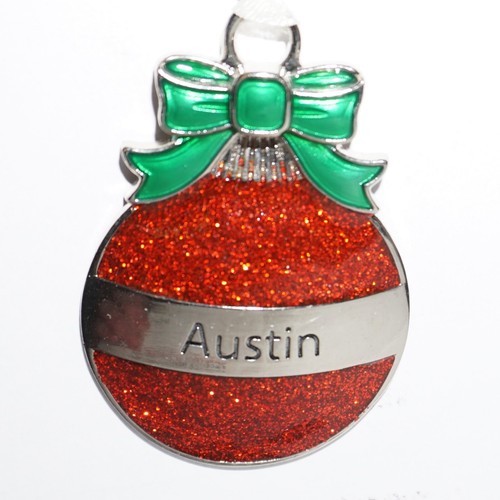 Ganz Metal Christmas Ornament Ball Red Personalized Pick Name Collectible NWT JB - Picture 15 of 72