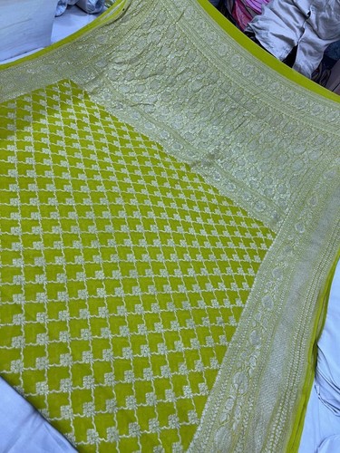banarasi khaddi Georgette silk saree - Picture 17 of 24