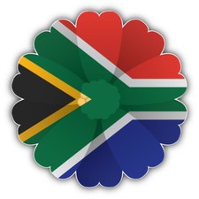South Africa Flag Flower Car Bumper Sticker Decal