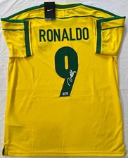 Ronaldo Lu s Naz rio  O Fen meno  Brazil Team Signed Auto Nike Jersey W/COA