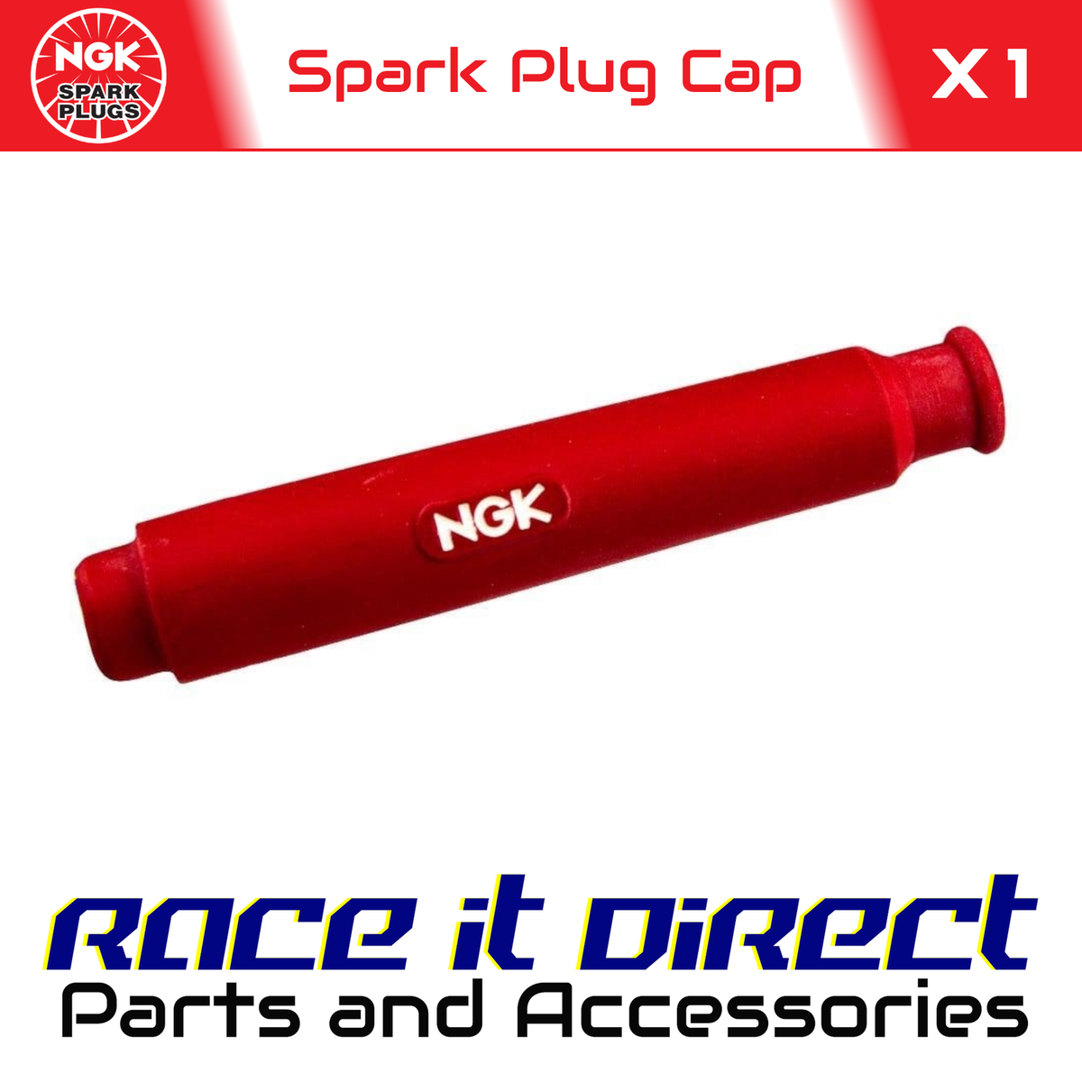 NGK Spark Plug Cap SD05FM Red (8673) For Threaded Terminal Plugs