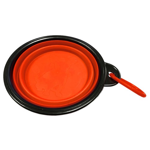 COLLAPSIBLE PET BOWL FOOD WATER silicon travel camping folding caravan motorhome - Picture 3 of 3