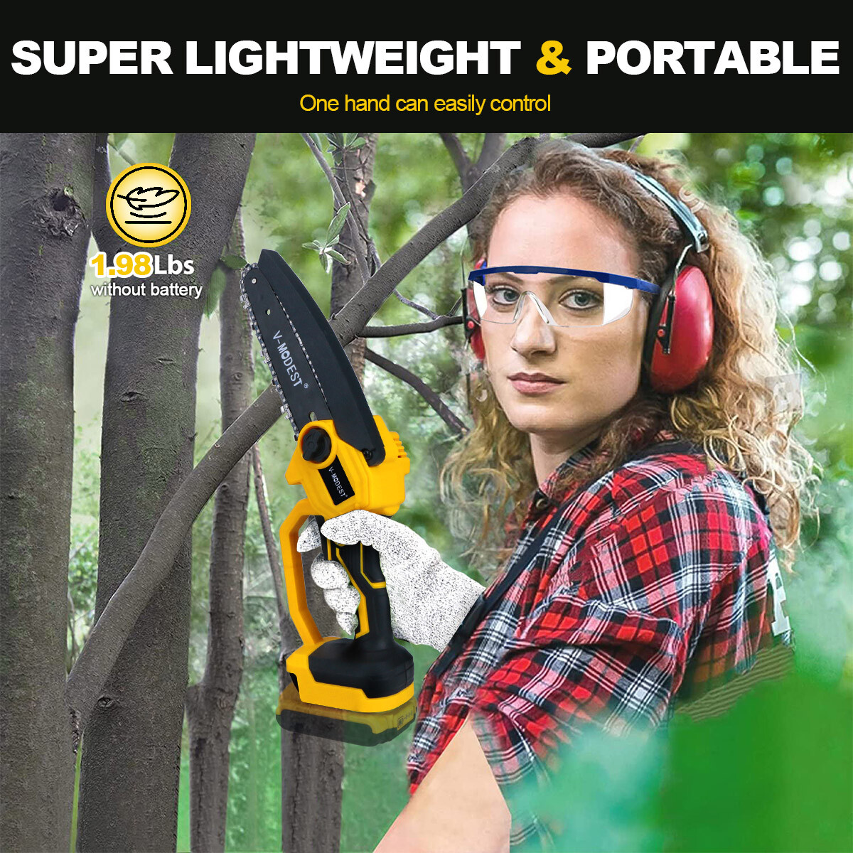 Mini Chainsaw 6 Inch For Dewalt 20V MAX Battery Cordless Chain Saw