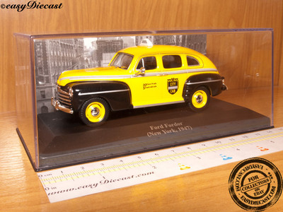 Miniature Ford Fordor Taxi New York 1947 - Échelle 1/43, Marque IXO, Métal, Occasion