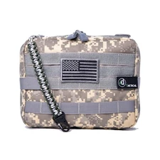 Large Tactical Molle Admin Pouch with Morale Patch and Paracord Tether Super HD