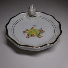 N23.82 porcelain plate cup empty pocket child Létang Rémy Paris France