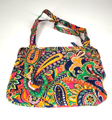 Vera Bradley Floral Laptop Tablet Shoulder Messenger Crossbody Satchel Bag Zip