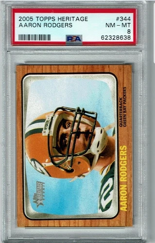 2005 Topps Heritage #344 AARON RODGERS Rc Psa 8 NM-MT Freshly Graded  !!