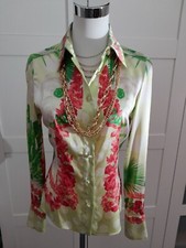  GIANNI VERSACE SEIDENHEMD GR.S BLUSE Jungle Dschungel SILK SHIRT 