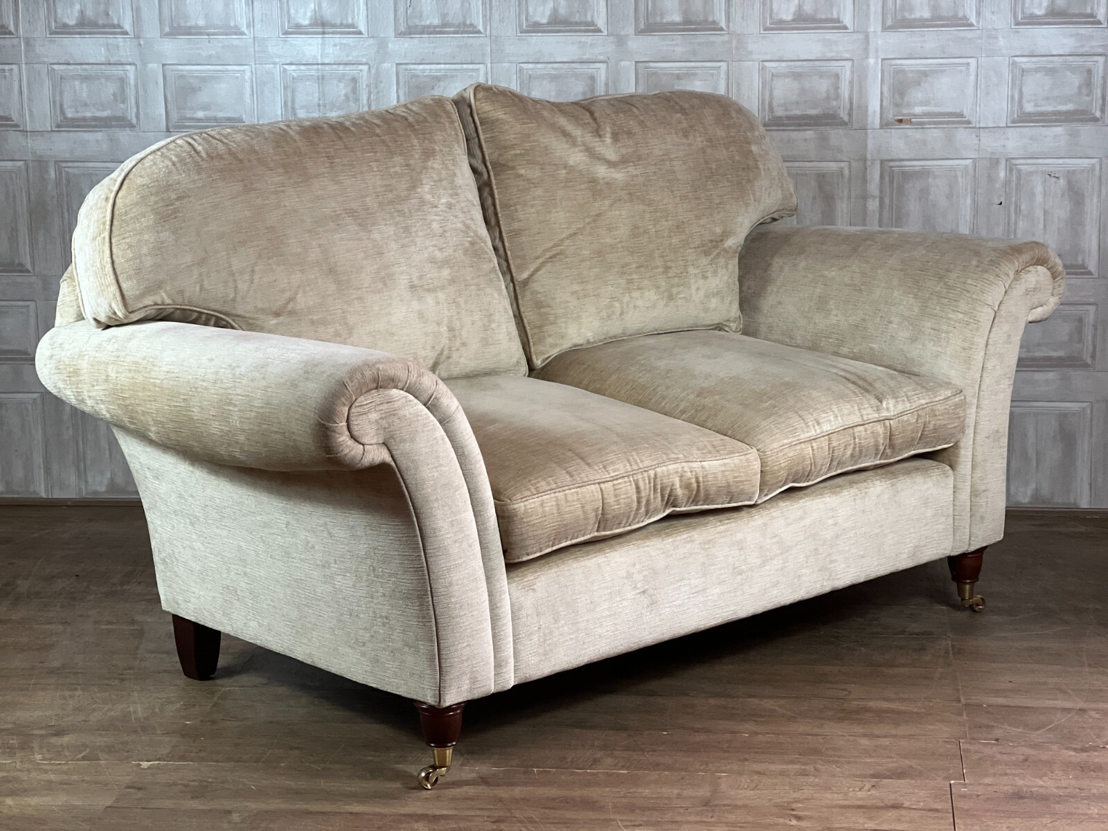 LAURA ASHLEY Mortimer 2 Seater Seat Sofa Beige Fabric Chenille *FREE