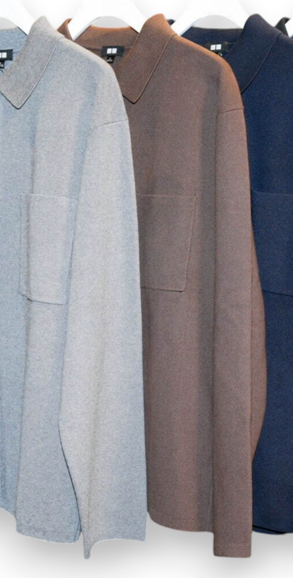 UNIQLO Milano Ribbed Shirt Collar Cardigan 471136 XS-3XL UNIQLO Milano Ribbed Shirt Collar Cardigan 471136 XS-3XL