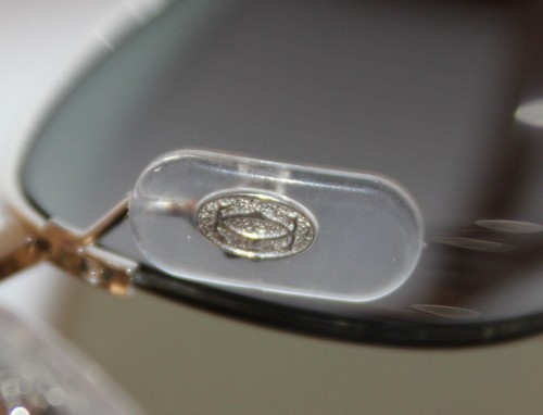 CARTIER SANTOS TITANIUM HALBRAND SONNENBRILLE Palladium Finish Gläser graugrün - Bild 6 von 11