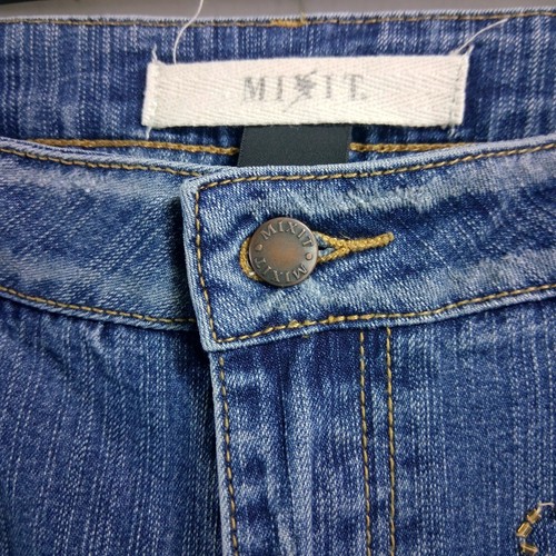 Mix It Embellishment Stones & Beads Distressed Size 8 Blue Jeans - Picture 3 of 5