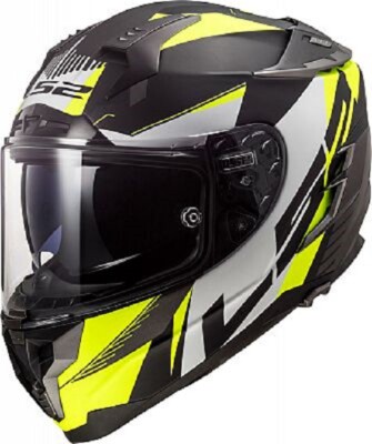 LS2 FF327 Challenger Squardron, schwarz/gelb - Integralhelm - Neu